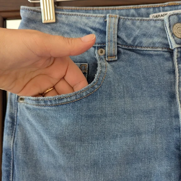 Garage Denim Light Wash Blue Jeans Flared High Waisted Size 7 / 28 NWOT - Picture 11 of 15